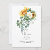 Elegant Eucalyptus Sunflower Vrijgezellenfeest Kaart (Voorkant)