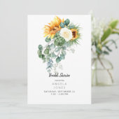 Elegant Eucalyptus Sunflower Vrijgezellenfeest Kaart (Staand voorkant)