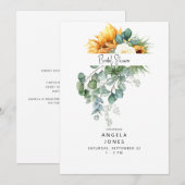 Elegant Eucalyptus Sunflower Vrijgezellenfeest Kaart (Voorkant / Achterkant)