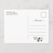 Elegant Eucalyptus Sunflower Wedding Save the Date Aankondigingskaart (Achterkant)
