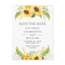 Elegant Eucalyptus Sunflower Wedding Save the Date