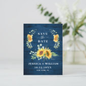 Elegant Eucalyptus Sunflower Wedding Save the Date Briefkaart (Staand voorkant)