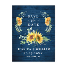 Elegant Eucalyptus Sunflower Wedding Save the Date