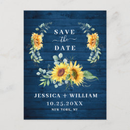 Elegant Eucalyptus Sunflower Wedding Save the Date Briefkaart