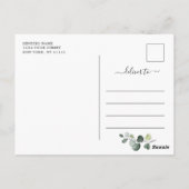 Elegant Eucalyptus Sunflower Wedding Save the Date Briefkaart (Achterkant)