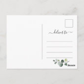 Elegant Eucalyptus Sunflower Wedding Save the Date Briefkaart (Achterkant)