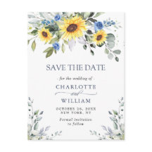 Elegant Eucalyptus Sunflower Wedding Save the Date