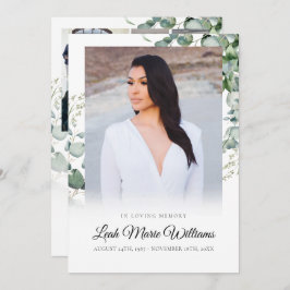 Elegant Eucalyptus Sympathie Funeral Bedankkaart