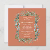 Elegant Eucalyptus Terracotta Wedding Magnetic Magnetische Uitnodiging (Voorkant)