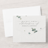 Elegant Eucalyptus Traditional Wording Quinceañera All In One Uitnodiging (Achterkant)