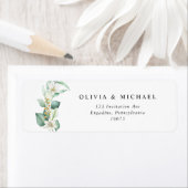 Elegant Eucalyptus trouwadreslabel Etiket (Insitu)