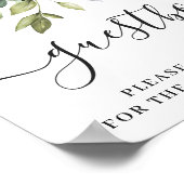 Elegant Eucalyptus Trouwbord Onze gastensboek Poster (Hoek)