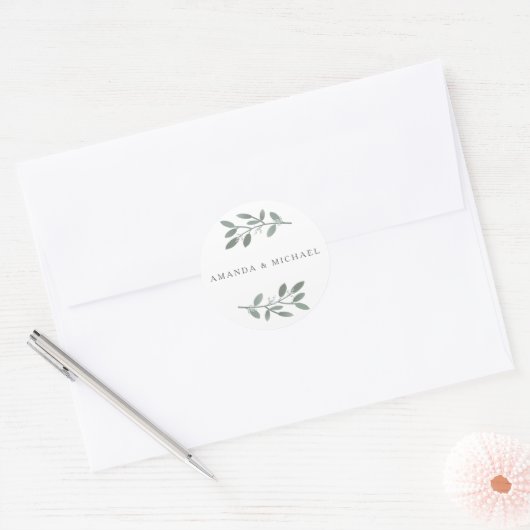 ELEgant Eucalyptus trouwenvelop zegel (Envelop)