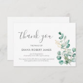 Elegant Eucalyptus Typografie Bedankkaart (Voorkant / Achterkant)