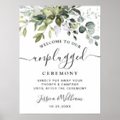 Elegant Eucalyptus Unplugged Wedding Ceremony Poster (Voorkant)
