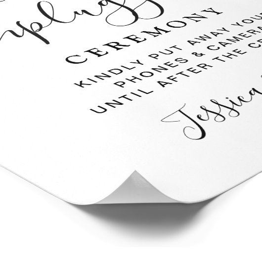 Elegant Eucalyptus Unplugged Wedding Ceremony Poster (Hoek)