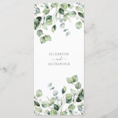 Elegant eucalyptus verlaat een groen, eenvoudig hu menu (Achterkant)