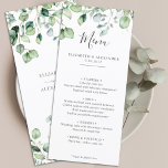 Elegant eucalyptus verlaat een groen, eenvoudig hu menu<br><div class="desc">Creëer om te coördineren met ons collectie "Airy Eucalyptus and Gold Elegant Wedding", is dit aanpasbare trouwmenu perfect voor elk stijlvol en elegant huwelijksdiner. Met een hedendaagse en airy bouquet van eucalyptusbladeren aangevuld met delicate en zachte groene en gouden specks (bedrukt), is dit menu gemakkelijk aanpasbaar om de namen van...</div>