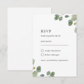 Elegant Eucalyptus verlaat Waterverf bruiloft RSVP Kaartje (Voorkant / Achterkant)