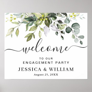 Elegant Eucalyptus VERLOVINGSFEEST Welkomstbord Poster