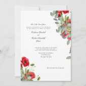 Elegant Eucalyptus Vibrant Red Floral Wedding Kaart (Voorkant)