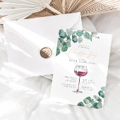 Elegant Eucalyptus Vino voor het Vrijgezellenfeest Kaart