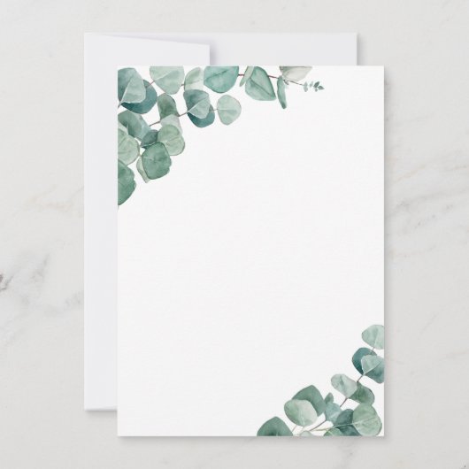 Elegant Eucalyptus Vino voor het Vrijgezellenfeest Kaart (Achterkant)