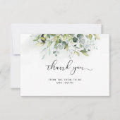 Elegant eucalyptus vrijgezellenfeest dank je credi kaart (Voorkant)