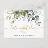 Elegant Eucalyptus Vrijgezellenfeest Datum nacht i Advieskaart (Voorkant)