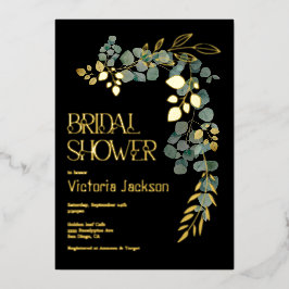 Elegant Eucalyptus Vrijgezellenfeest Folie Uitnodiging