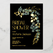 Elegant Eucalyptus Vrijgezellenfeest Folie Uitnodiging (Voorkant)