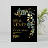 Elegant Eucalyptus Vrijgezellenfeest Folie Uitnodiging (Staand Voorkant)