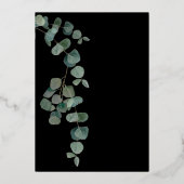 Elegant Eucalyptus Vrijgezellenfeest Folie Uitnodiging (Achterkant)