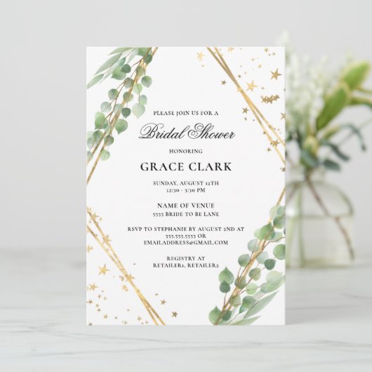 Elegant Eucalyptus Vrijgezellenfeest Kaart (Staand voorkant)