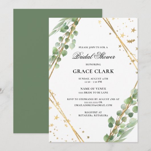 Elegant Eucalyptus Vrijgezellenfeest Kaart (Voorkant / Achterkant)