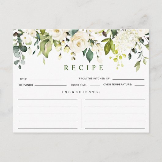 Elegant Eucalyptus Vrijgezellenfeest Recipcard Briefkaart (Voorkant)
