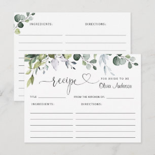Elegant Eucalyptus Vrijgezellenfeest Recipcard Briefkaart