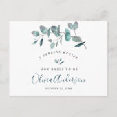 Elegant Eucalyptus Vrijgezellenfeest Recipcard Briefkaart (Voorkant)