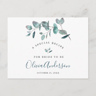 Elegant Eucalyptus Vrijgezellenfeest Recipcard Briefkaart