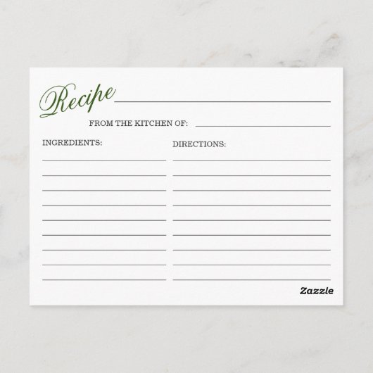 Elegant Eucalyptus Vrijgezellenfeest Recipcard Briefkaart (Achterkant)