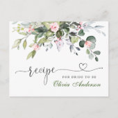 Elegant Eucalyptus Vrijgezellenfeest Recipcard Briefkaart (Voorkant)