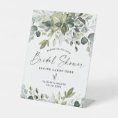 Elegant Eucalyptus Vrijgezellenfeest Recipe Cards  Reclamebord Met Voetstuk (Voorkant)