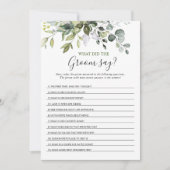 Elegant Eucalyptus Vrijgezellenfeest spel Kaart (Voorkant)