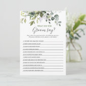 Elegant Eucalyptus Vrijgezellenfeest spel Kaart (Staand voorkant)