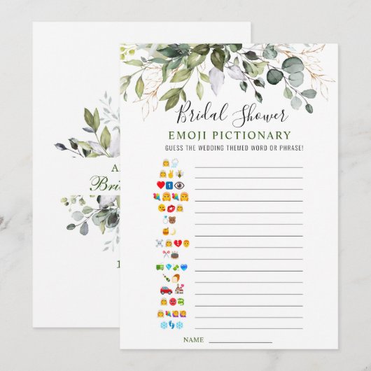 Elegant Eucalyptus Vrijgezellenfeest spel Kaart (Voorkant / Achterkant)