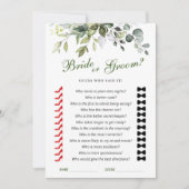 Elegant Eucalyptus Vrijgezellenfeest spel Kaart (Voorkant)