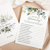 Elegant Eucalyptus Vrijgezellenfeest spel Kaart