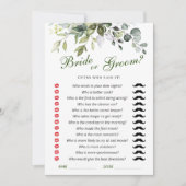 Elegant Eucalyptus Vrijgezellenfeest spel Kaart (Voorkant)