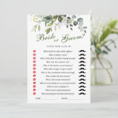 Elegant Eucalyptus Vrijgezellenfeest spel Kaart (Staand voorkant)