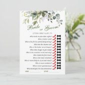 Elegant Eucalyptus Vrijgezellenfeest spel Kaart (Staand voorkant)